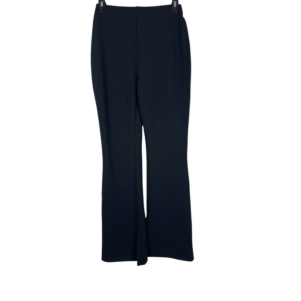 Petal & Pup Hallie Pants Black Wide Leg Slit Hem Pull On Stretch Pants 4 NWT